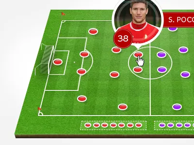 Football match 3D overview 3d football liège sport ui