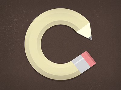 "C" c illustration letter pencil
