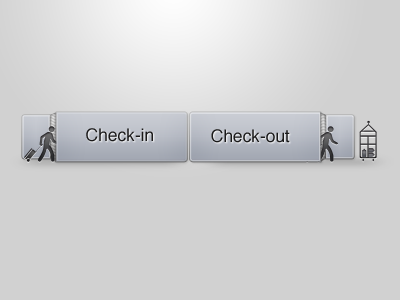 Check-in and Check-out button button check in check out ipad