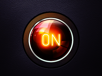 Switch On! alert button glass glow leather on