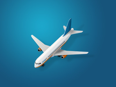 plane 3d map generator aviation flight fly icon orange plane