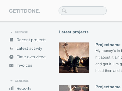 Getitdone. WIP dashboard interface iteration1 ui web wip