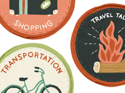 Blog Badges badges bike blog camping design icon illustration lettering scout