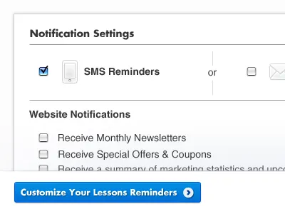 Email Template blue button email icon mobile notification ui web