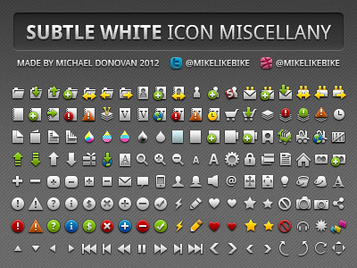 Icon Miscellany (Subtle White) iconography icons photoshop ui vector