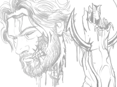 Self Portrait Rough Sketch apparel cartoon character drawing illustration yeti zombie