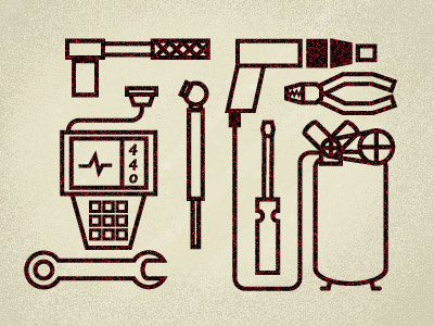 Auto Shop Tools cars icons tools vector