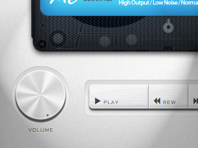 Cassette Player Controls audio player buttons controls play volume