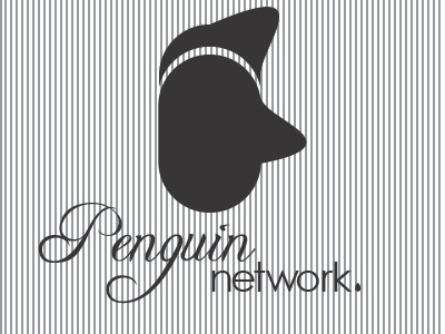 Penguin Network branding bw design logo network penguin pinstripe