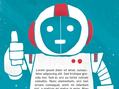 Space Bot 01 astronaut retro robot space vintage