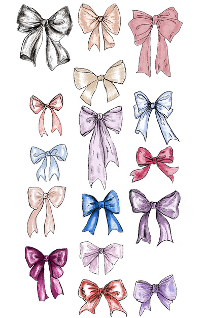 Bows bows design graphic design illustration sketch vector