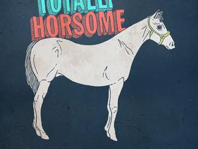 The Horse 3d hand drawn horse illustration texture typography