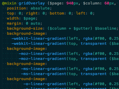 Grid Overlay SASS Mixin css grid mixin sass