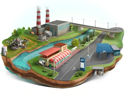 Illustration earth river