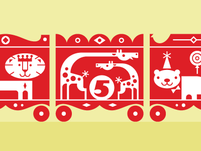 Circus Train animals bear circus fun geometric giraffe illustration kids lion playful toy train