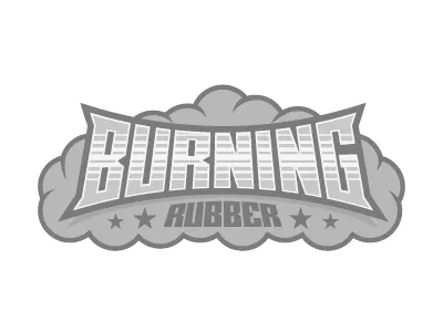 Burning Rubber car digital experiment lettering race typography vector