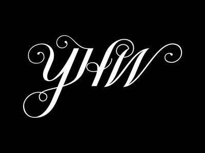 YHW tattoo – vector version calligraphy tattoo typography