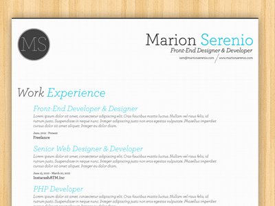 Dribbble Post curriculum vitae