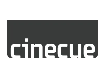 cinecue, option 3 bleed figureground logo wordmark