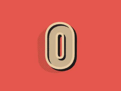 0 (zero) 0 3d o shadows typography zero