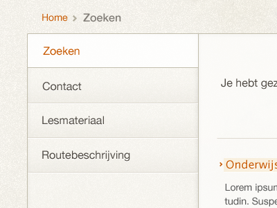Subnav clean elements navigation page search texture ui ux