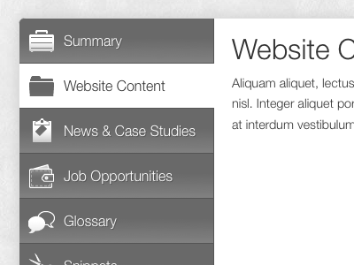 Administration navigation in CSS/HTML admin css3 gradient html5 ui