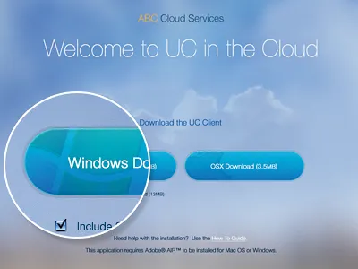 UCaaS Download Page button details download ucaas