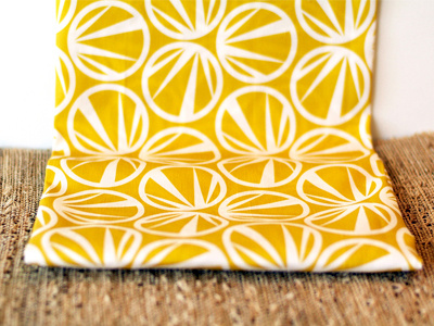 DANDYLION Fabric Line circles cotton dandelion fabric mustard negative possitve printing shot space spoonflower.com yellow yellow pattern