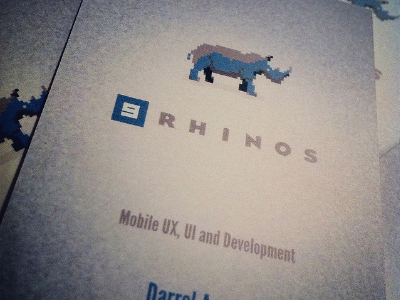 9Rhinos Business Cards 8 bit blue business cards logo rhino