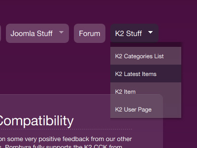 Porphyra Menu css joomla