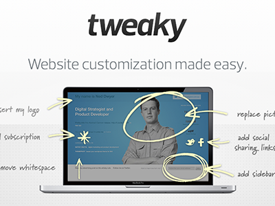 Tweaky annotate arrows diagram landing page marketing ned prelo tweaky