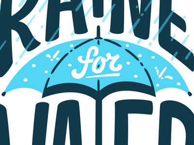 Raine For Water custom drops rain type typography umbrella