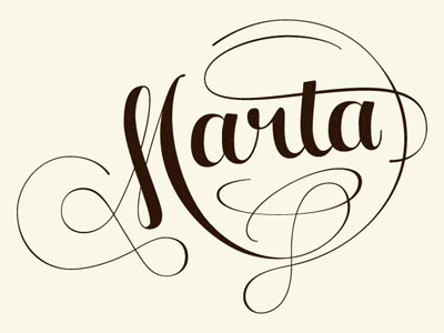 Marta lettering line marta name swash