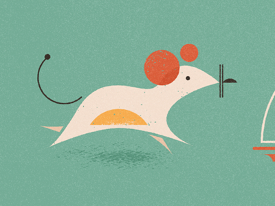 White mouse mouse retro texture