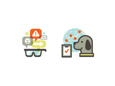 Spot Illustrations for Atlanta Magazine dog icons spot illustrations technology