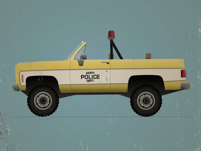 The Chief Brody 4x4 chevy illustration k5 blazer police truck vector