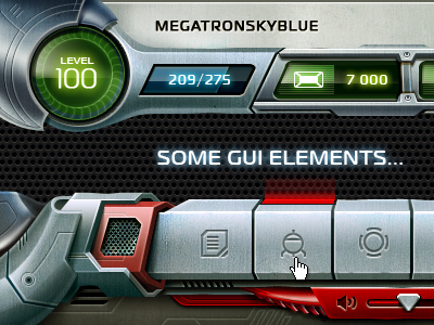 Some GUI elements button game gui metal online progressbar robot social sound