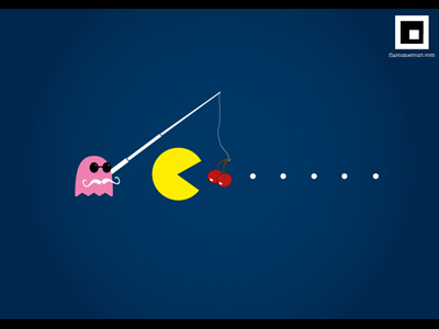 ..but sometimes you survive!! cherry flavio ghost illustration mercuri pacman poster