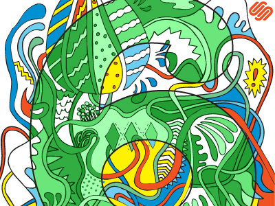 SIX doodle drawn hand illustration number squarespace6