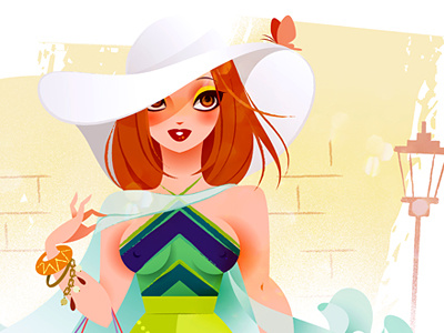 Papillon cute elegant fashion girl illustration lifestyle pop vector