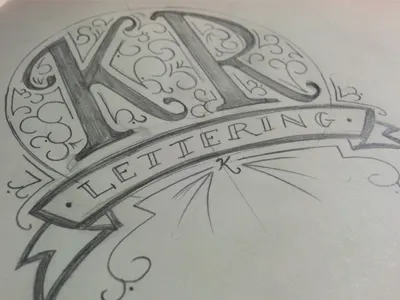 Logo hand lettering logo design ornaments pencil sketch type