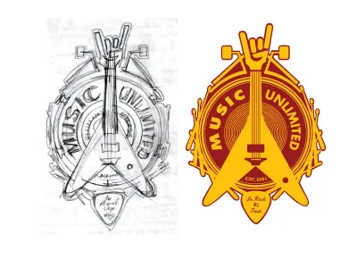 Mu Badge design fresh icon illustration logo packaging poster restaurants retro typography vector