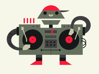 Wiki Wiki!!! bot break dance dj hip hop bot robot scratch stereo