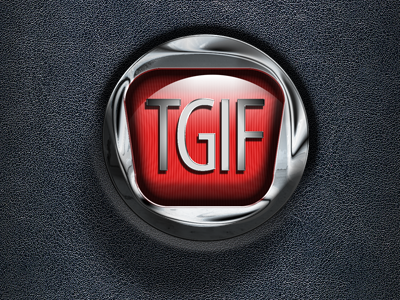 TGIF chrome effect leather logo psd texture tgif