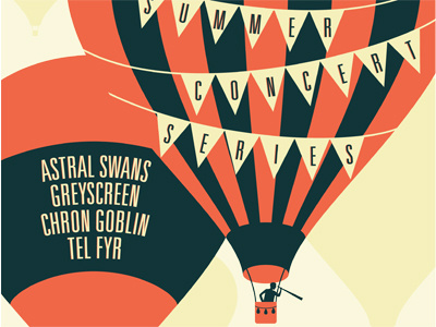 CJSW Summer Concert Series poster calgary concert hot air balloon music poster print summer