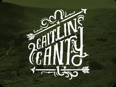 Western type arrows horseshoe lettering texture typography western