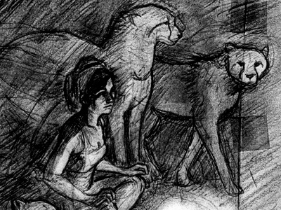 Scheherazade Sketch 1001 nights arabian nights cheetahs