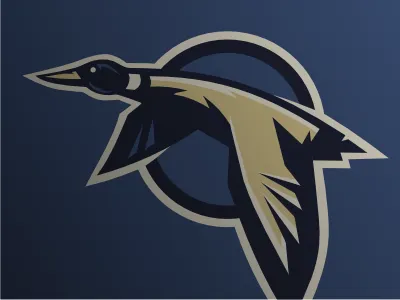 Duck duck flying logo vector wing