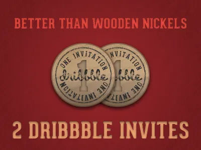 2 Dribbble Invites invite invites tokens wood