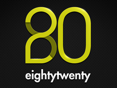 eightytwenty main logotype black branding dark gloss green lime logotype silver